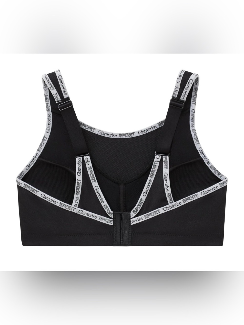 NWOT 48J Glamorise Sport No-Bounce Wirefree Sports Bra Black Gray High Impact - Picture 8 of 11